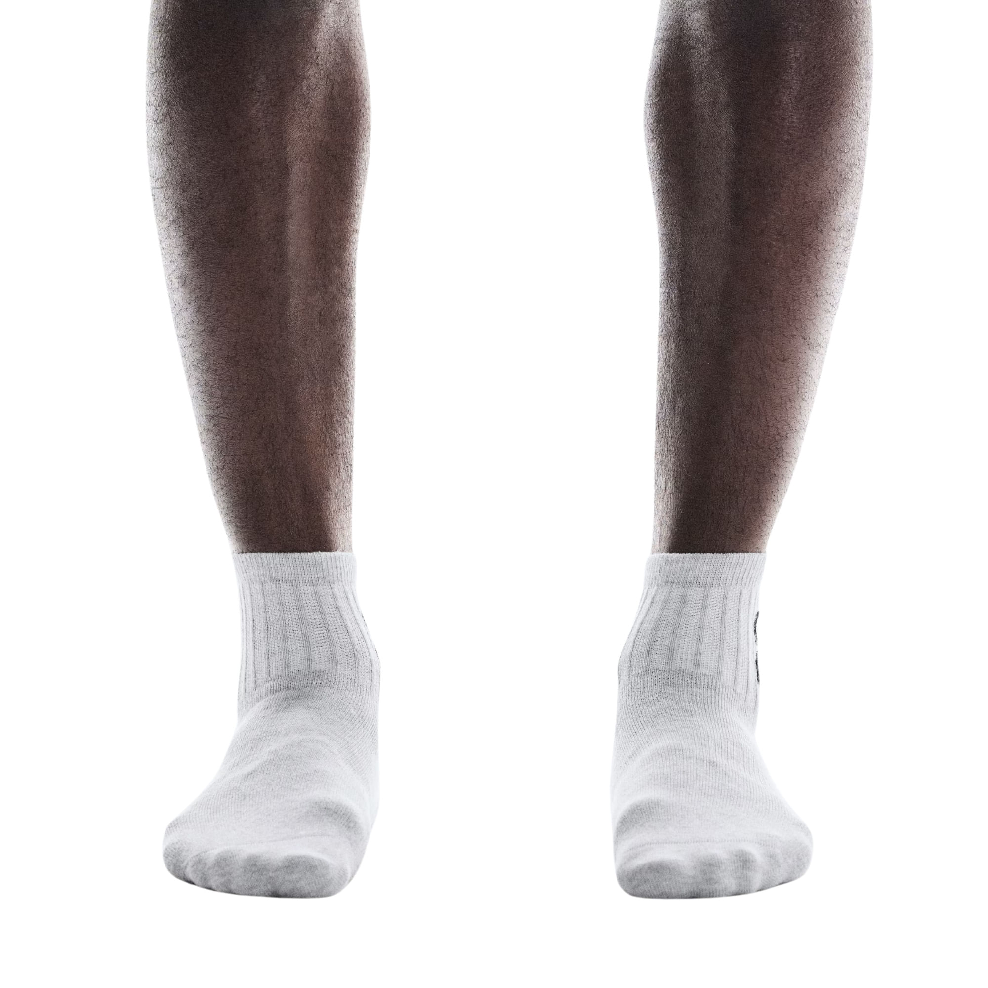 Kit Meia On Running Logo Sock Mid 3 Pares Unissex - Cinza