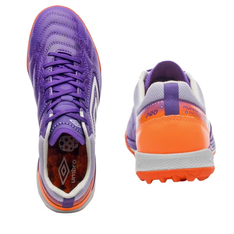 chuteira-society-umbro-adamant-master-class-pro-bump-dia-de-los-muertos-masculina-roxa-laranja