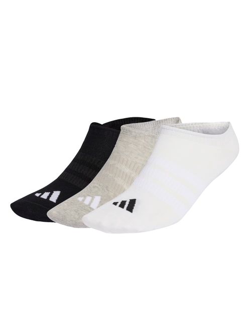 Kit Meia Adidas Invisível Thin&Light 3 Pares Unissex - Preta/Branca