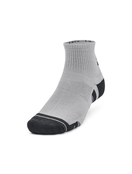 Kit Meia Under Armour Perftech 3 Pares Unissex - Cinza/Branca