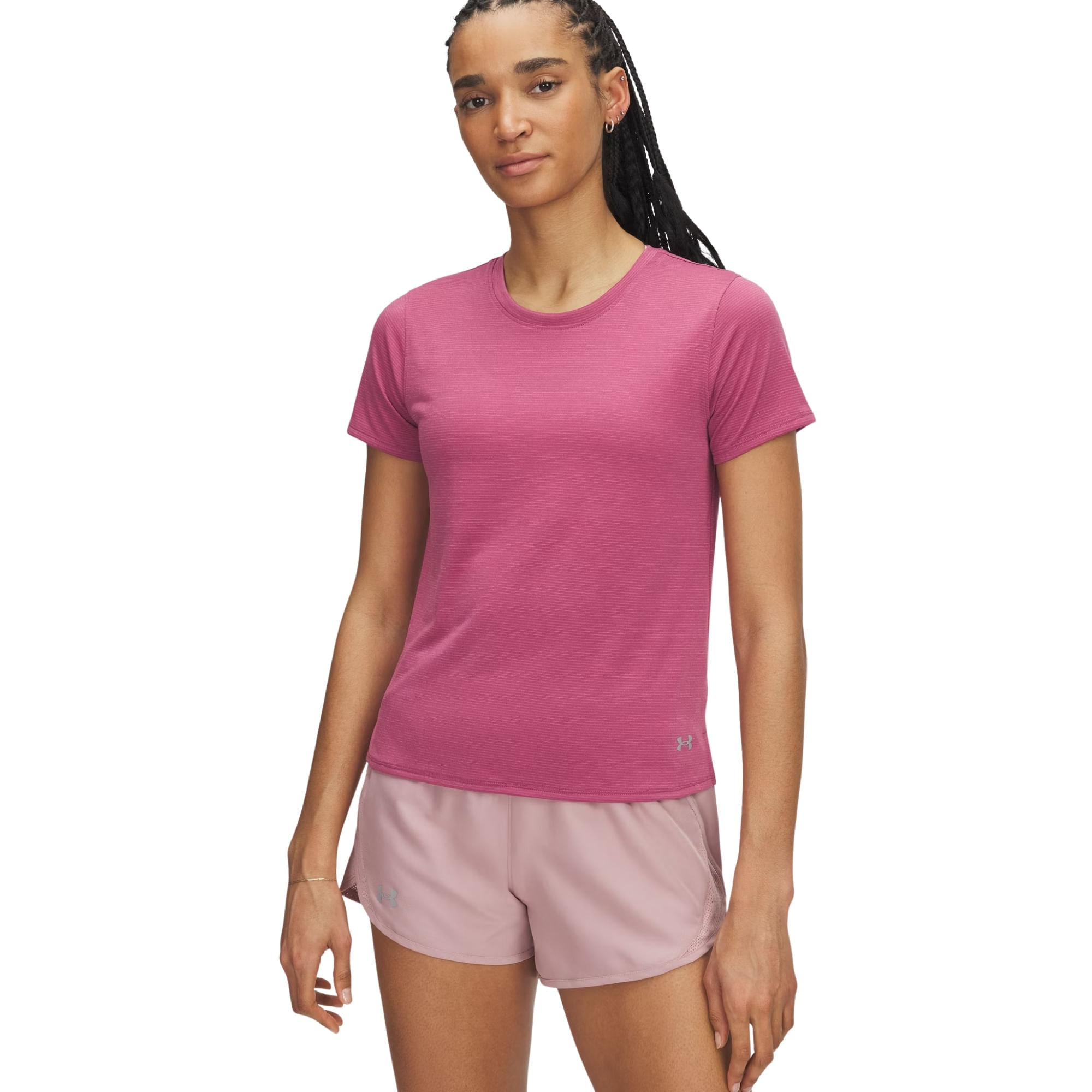 Camiseta Under Armour Launch Feminina - Rosa Escuro