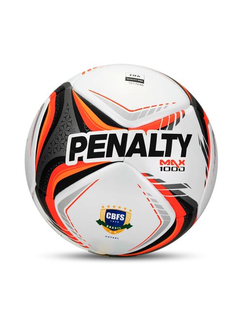 Bola Futsal Penalty Max 1000 XXVI Unissex - Branca/Laranja