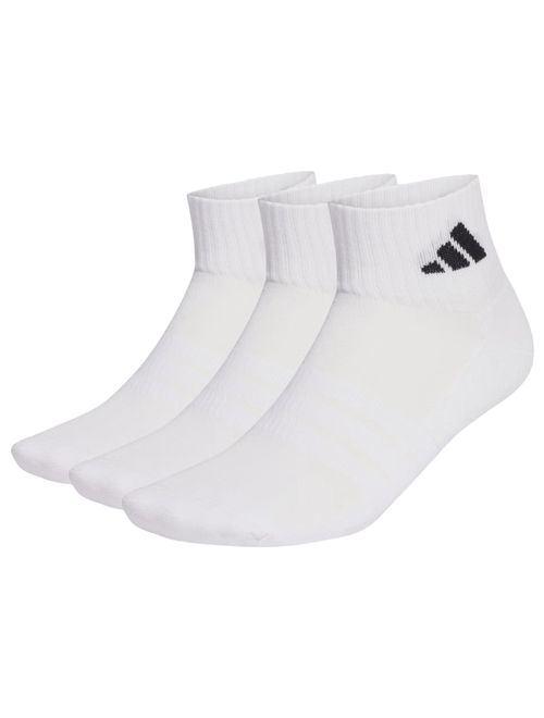 Kit Meia Adidas Cano Médio Soquete 3 Pares Unissex - Branca