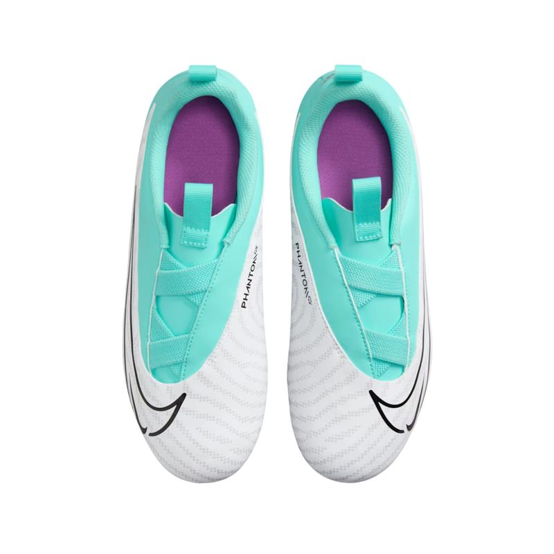 chuteira-campo-nike-phantom-gx-academy-fg-infantil-branca-verde