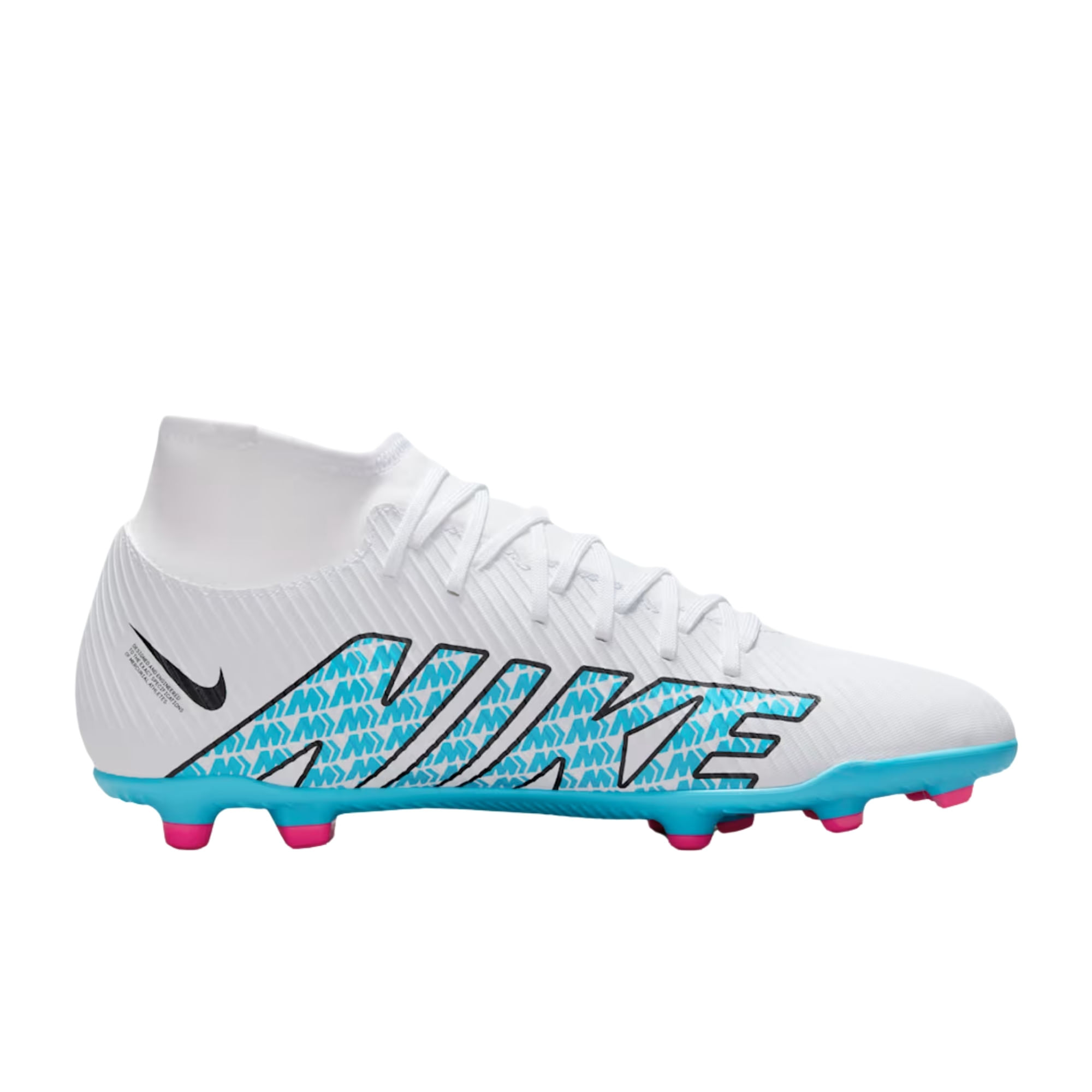 Chuteira Campo Nike Superfly 9 Club Masculina - Branca/Azul