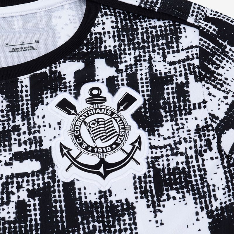 camiseta-corinthians-2026-nike-pré-jogo-infantil-preta-branca