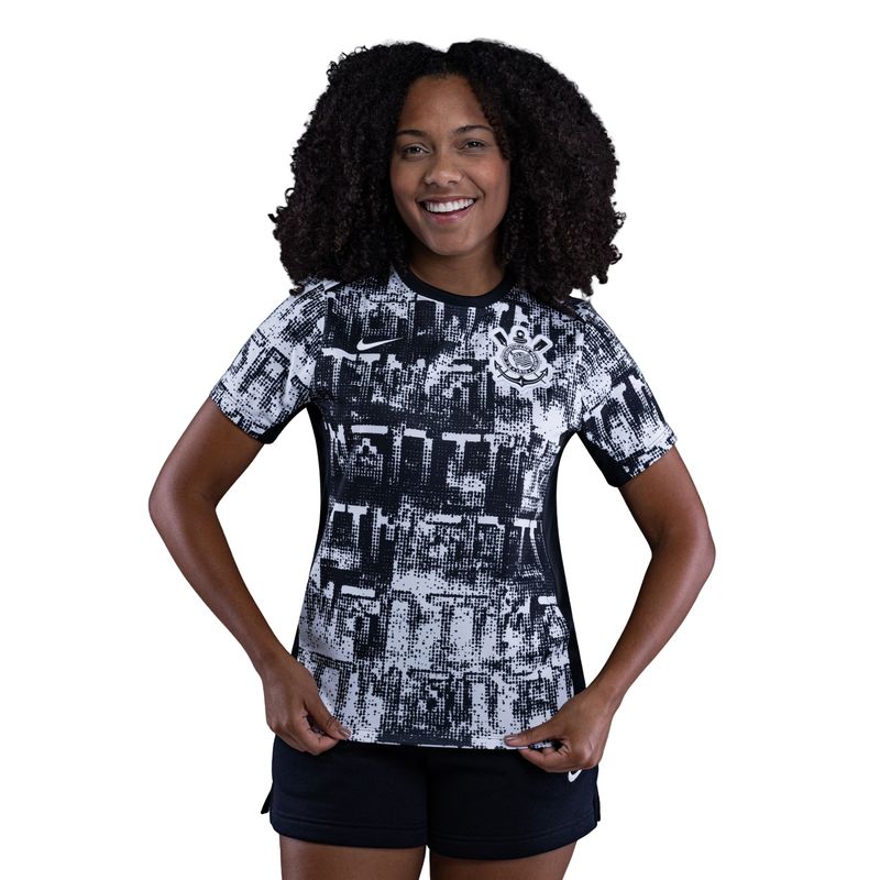 camiseta-corinthians-2026-nike-pré-jogo-feminina-preta-branca