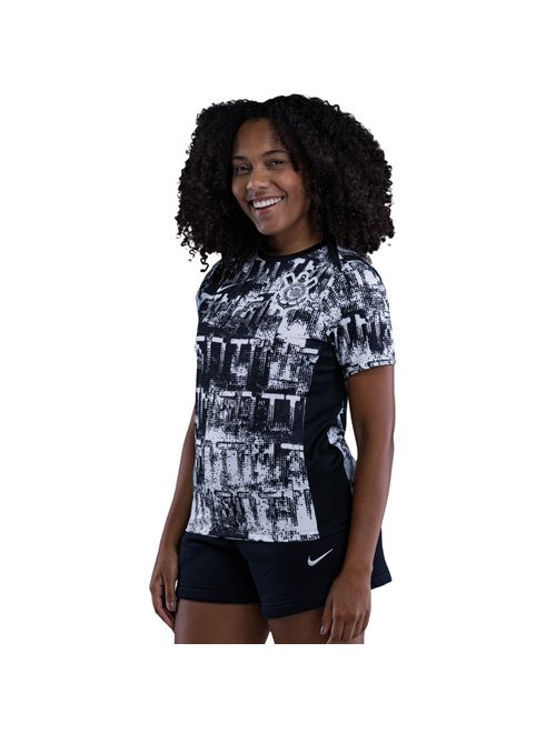 Camisa Corinthians 2026 Nike Pré-Jogo Feminina - Preta/Branca