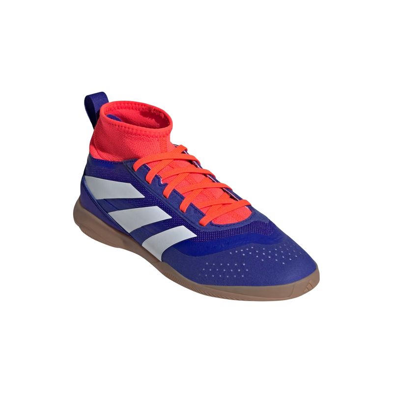 chuteira-futsal-adidas-predator-24-league-infantil-azul-branca