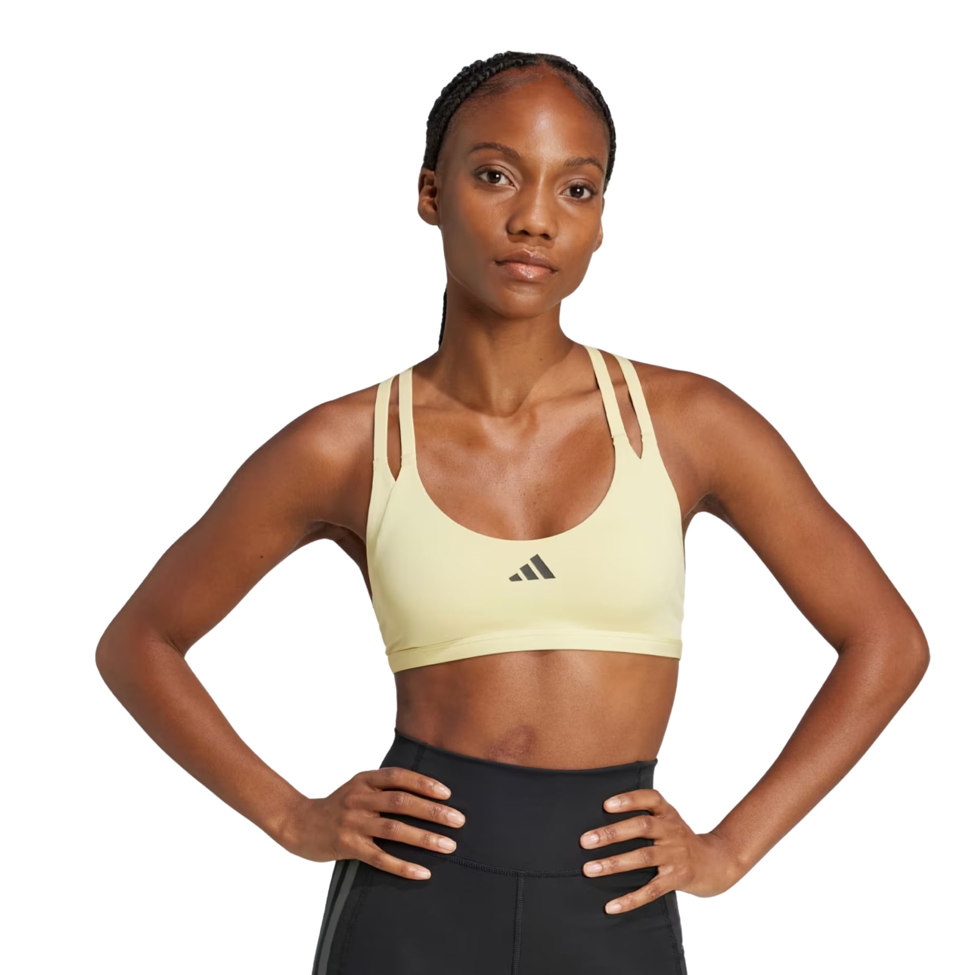 Top Adidas Suporte Leve Aeroimpact Luxe Feminino - Amarelo