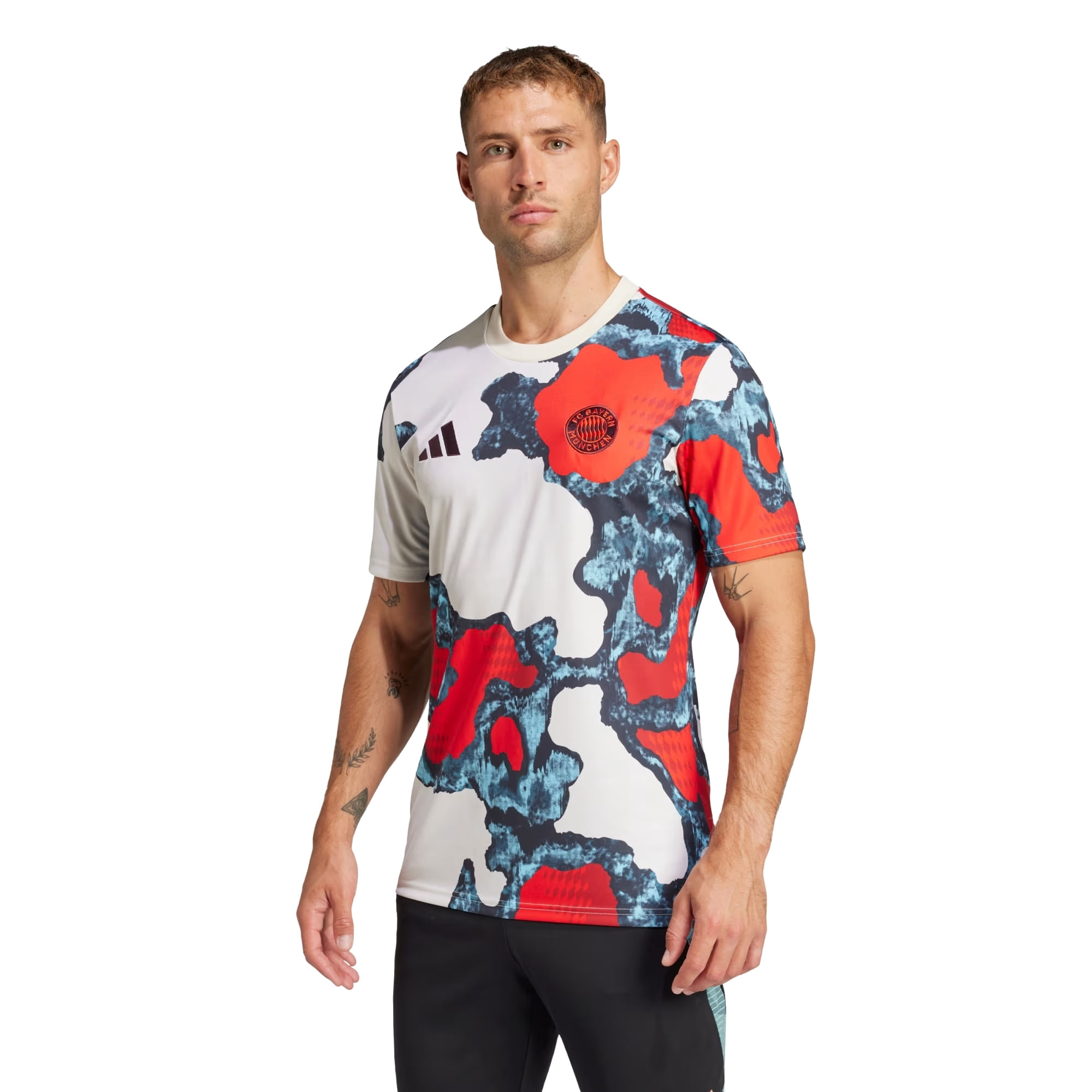 Camisa Bayern 24/25 Adidas Pré-Jogo Masculina - Branca Estampada
