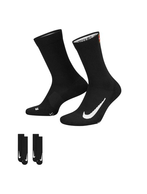 Kit Meia Nike Court Multiplier Cushioned 2 Pares Unissex - Preta