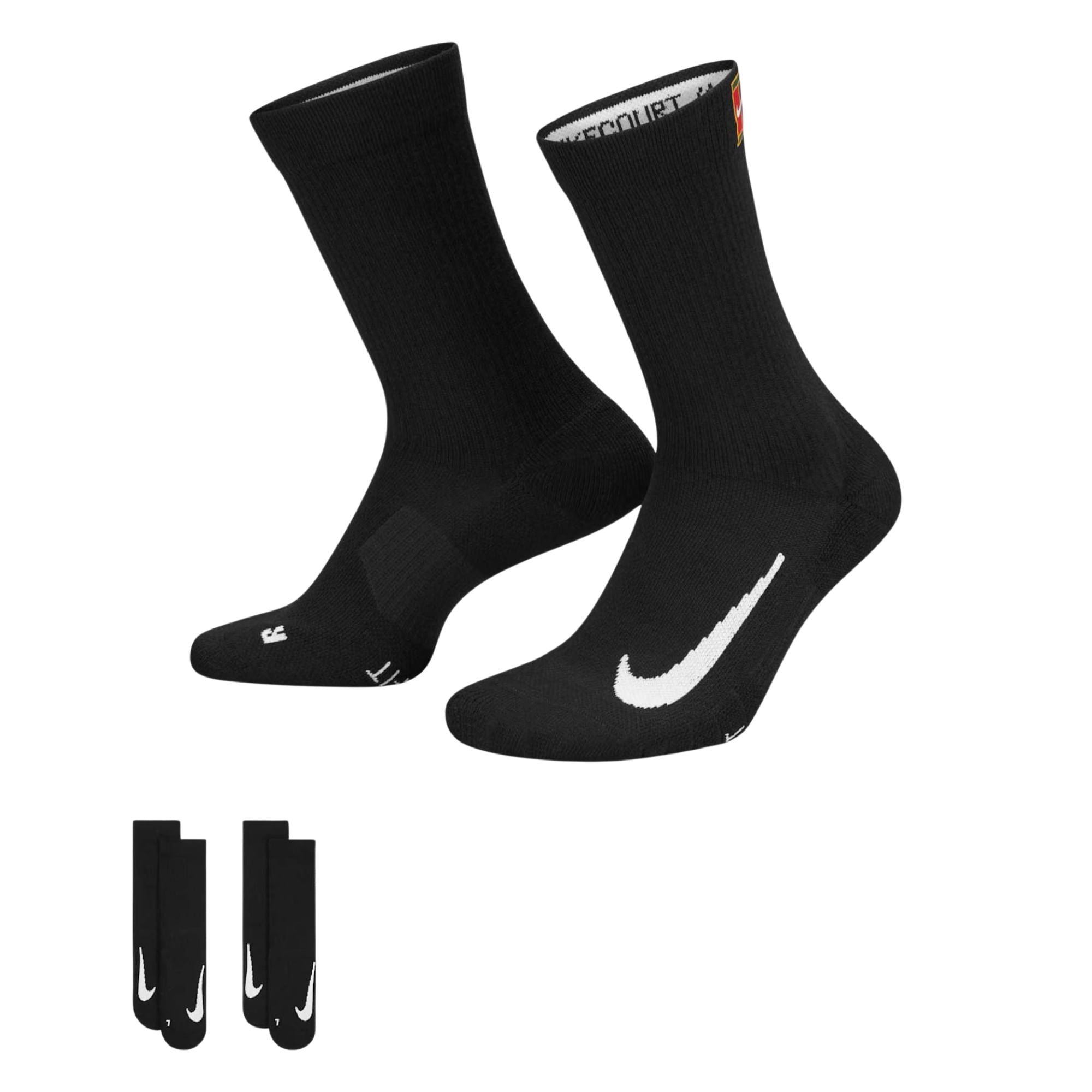 Kit Meia Nike Court Multiplier Cushioned 2 Pares Unissex - Preta