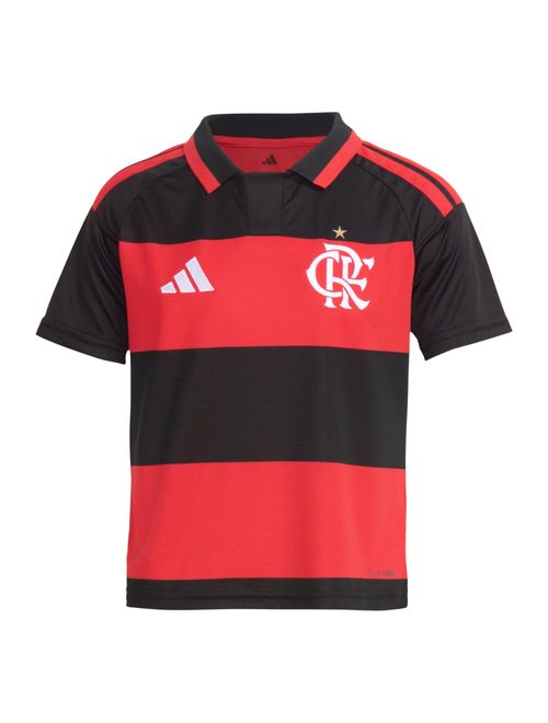 Camisa Flamengo I 26 Adidas Infantil - Vermelha/Preta