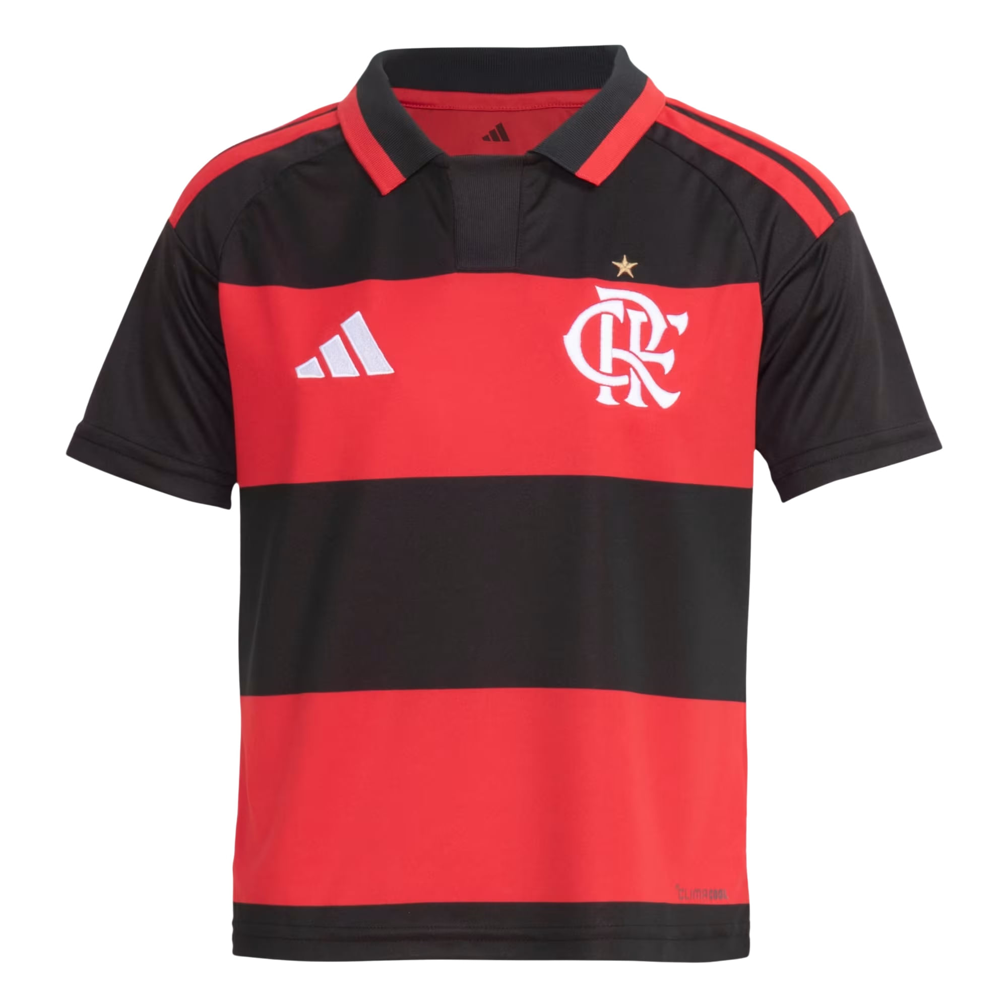 Camisa Flamengo I 26 Adidas Infantil - Vermelha/Preta