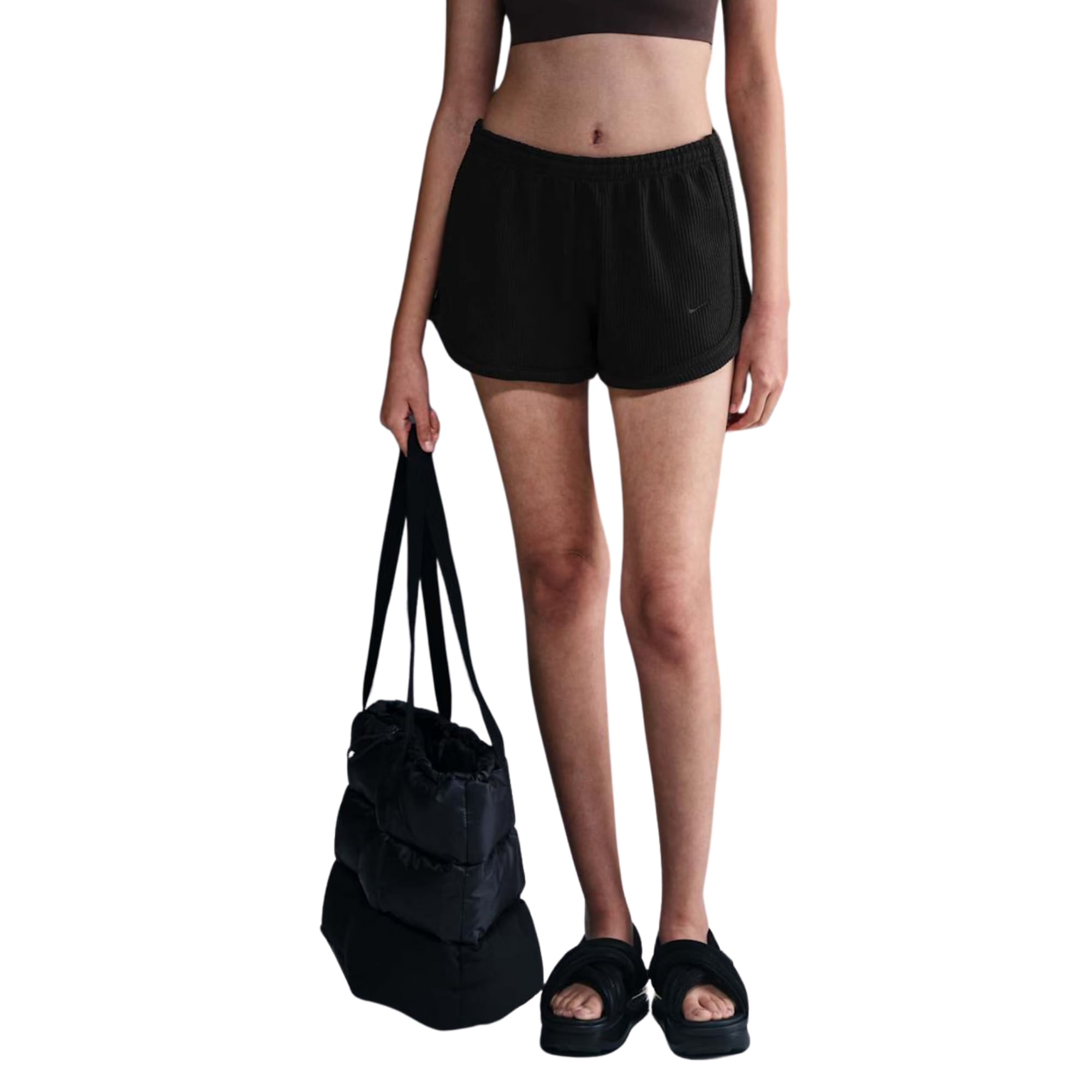 Shorts Nike Sportswear Chill Waffle 3 Pol Feminino - Preto