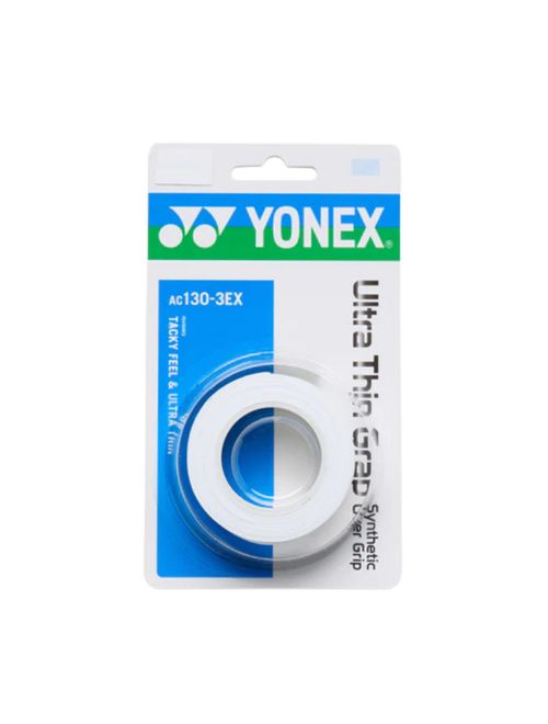 Overgrip Yonex Ultra Thin Grap Ac130 Cartela 3 Unidades Unissex - Branca