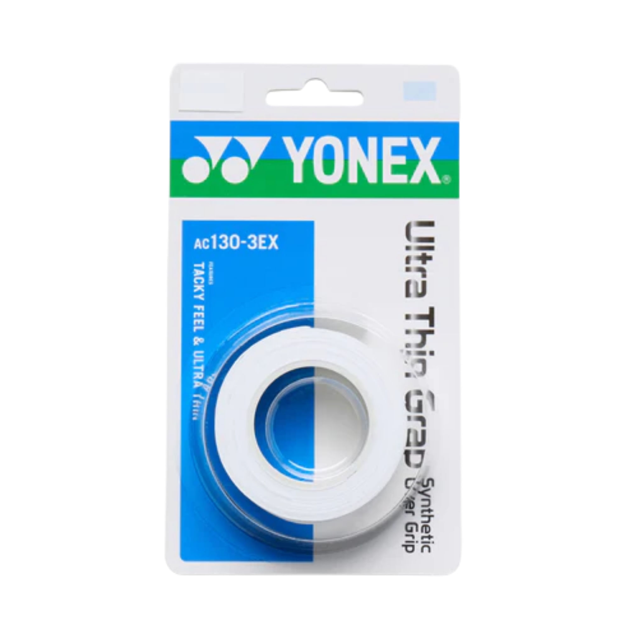 Overgrip Yonex Ultra Thin Grap Ac130 Cartela 3 Unidades Unissex - Branca