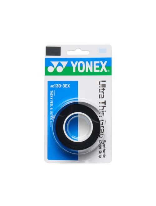 Overgrip Yonex Ultra Thin Grap Ac130 Cartela 3 Unidades Unissex - Preta