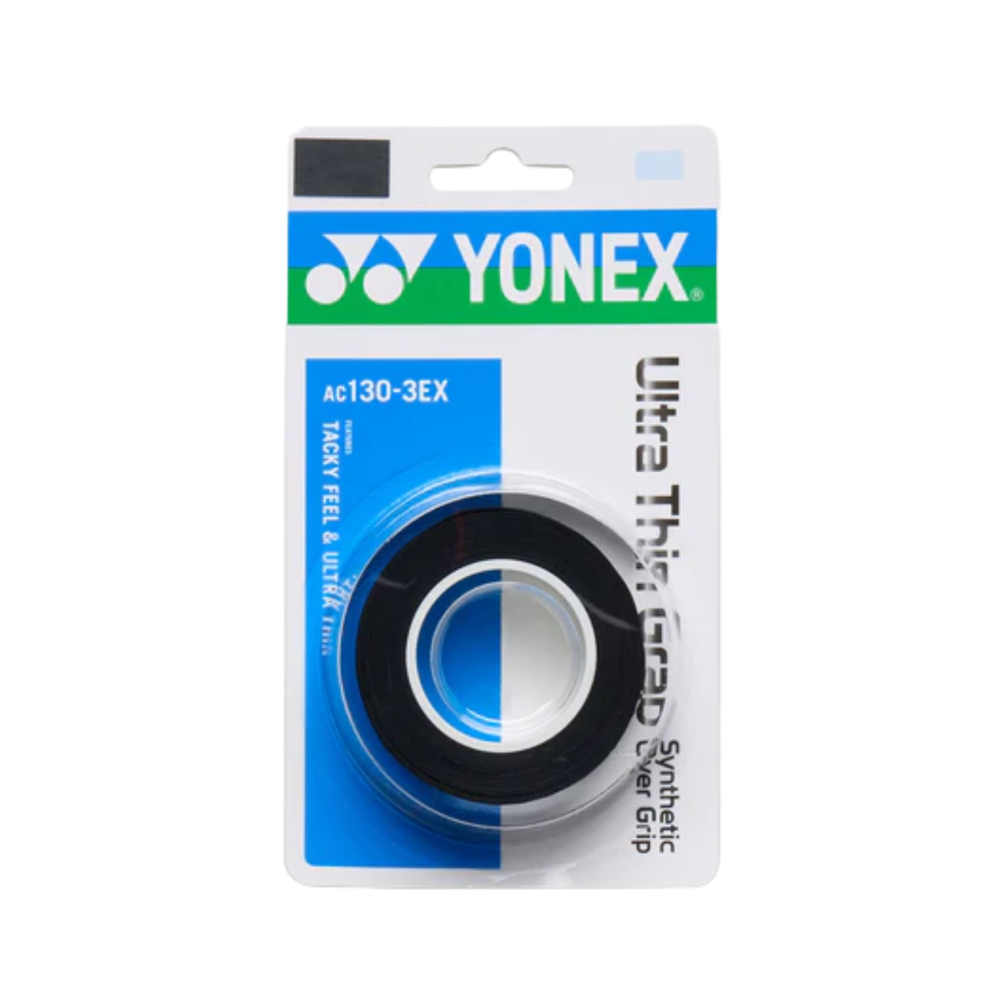 Overgrip Yonex Ultra Thin Grap Ac130 Cartela 3 Unidades Unissex - Preta