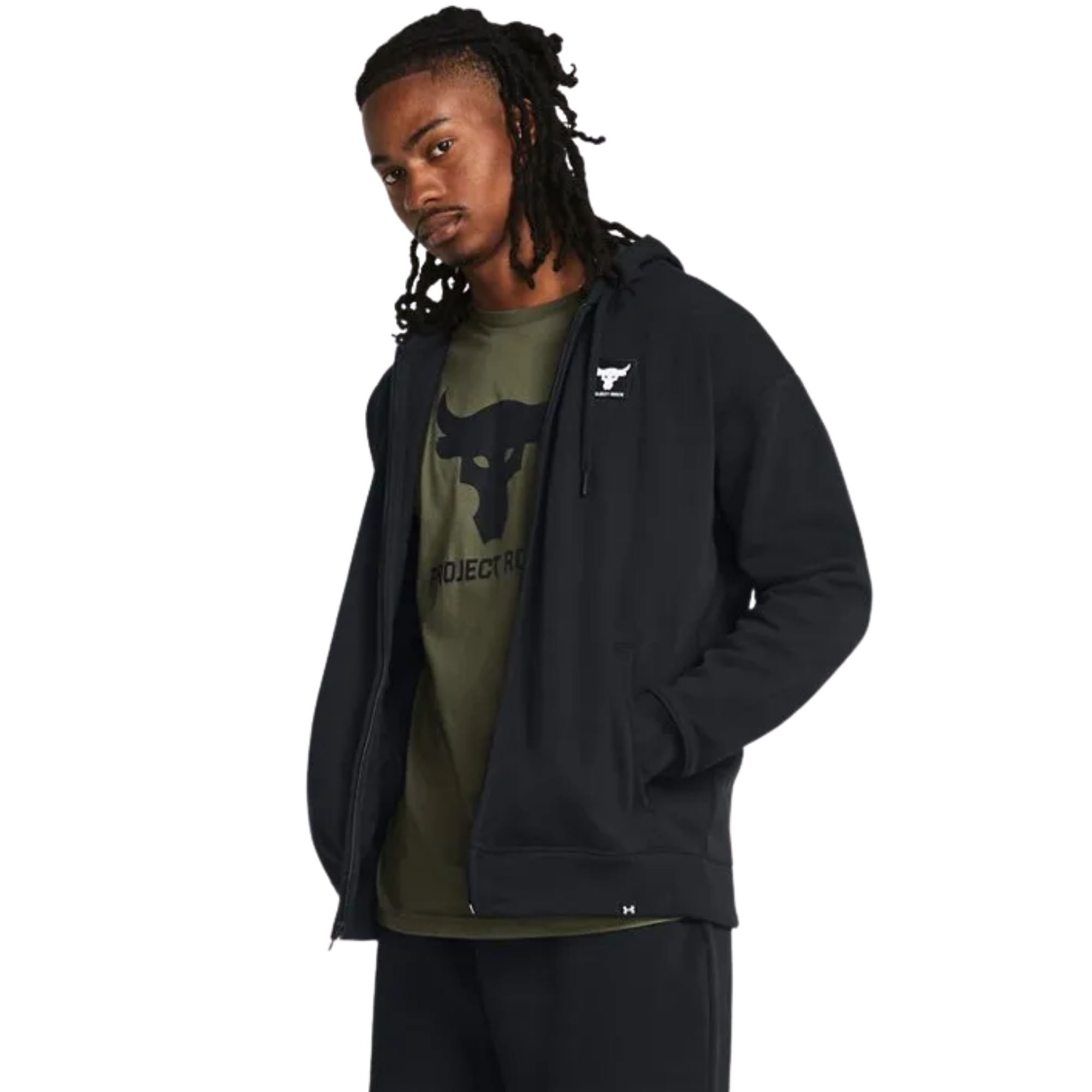 Jaqueta Com Capuz Under Armour Project Rock Heavyweight Masculina - Preta