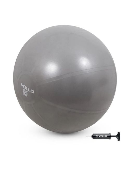 Bola Vollo Gym 65Cm Res 300Kg C/Bomba Unissex - Cinza
