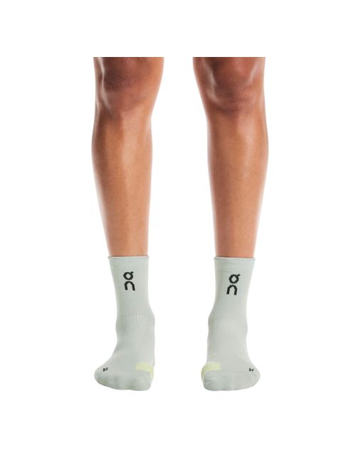 Meia On Running Perfomance Run Mid Unissex - Cinza/Amarela