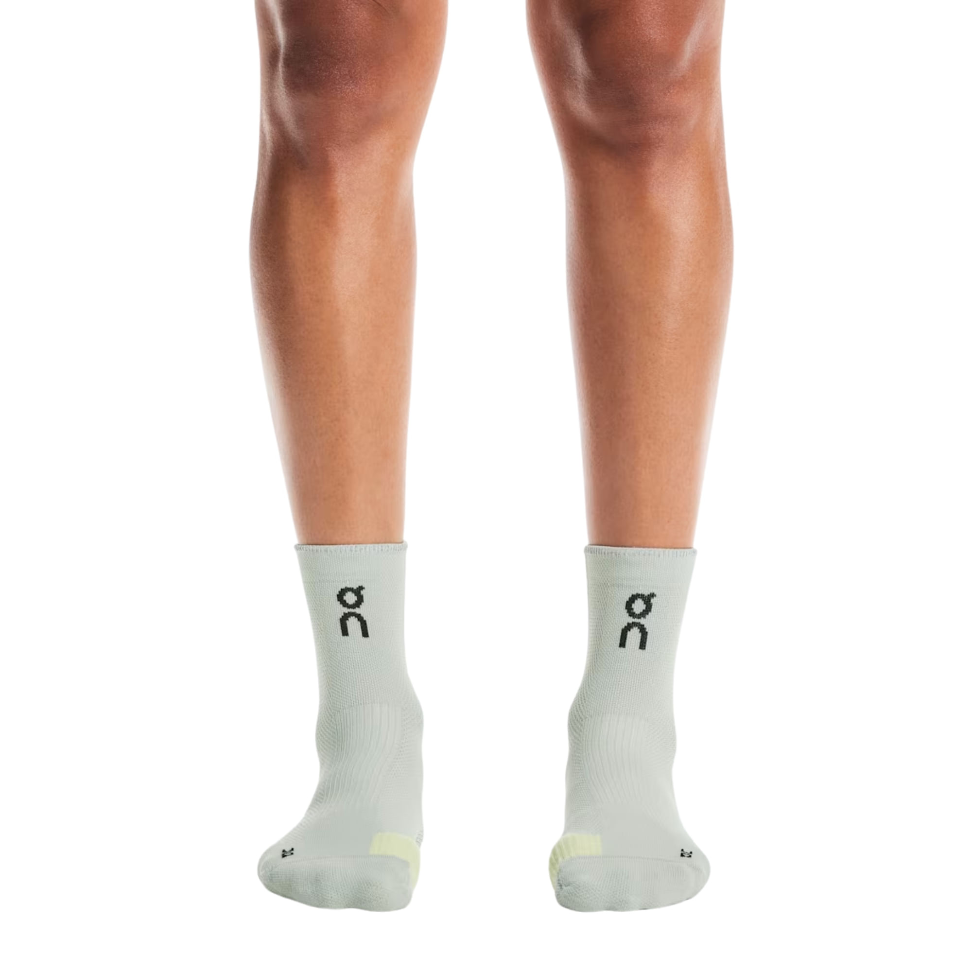 Meia On Running Perfomance Run Mid Unissex - Cinza/Amarela