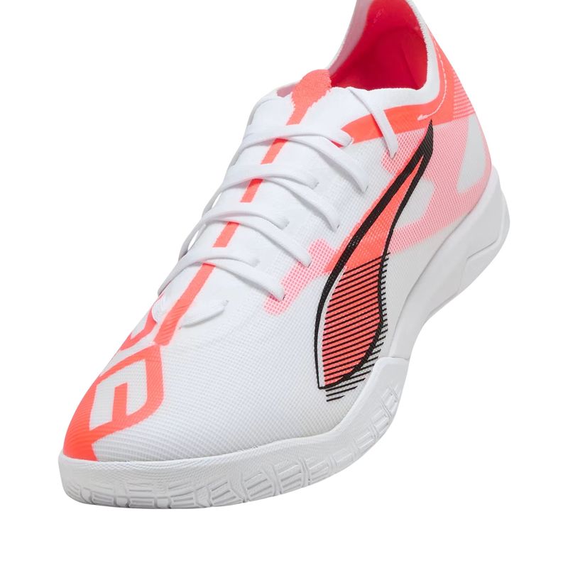 chuteira-futsal-puma-ultra-5-match-unissex-branca-vermelha