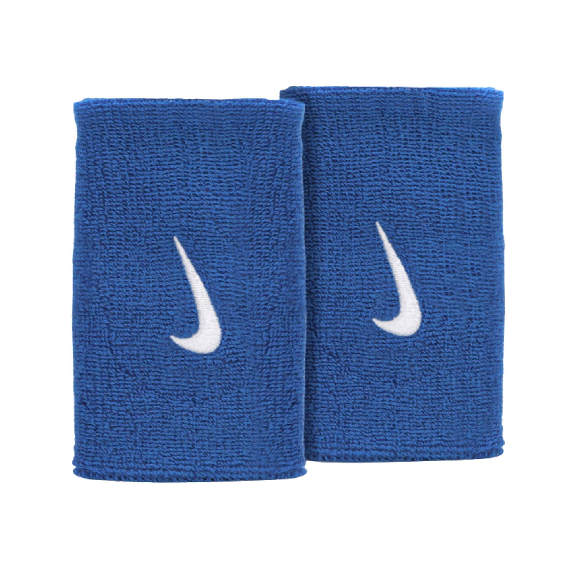 Munhequeira Nike Swoosh Double Wristband Unissex - Azul Royal/Branca