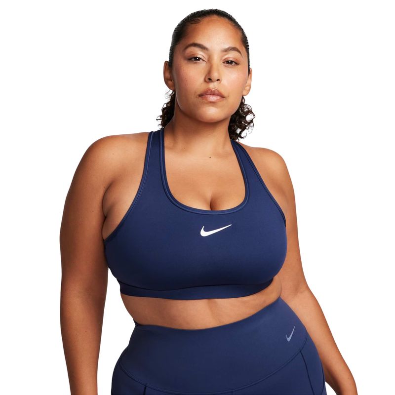 top-nike-swoosh-suporte-médio-feminino-azul-marinho