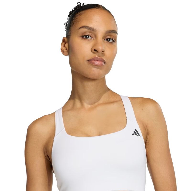 top-adidas-optime-workout-suporte-médio-feminina-branca
