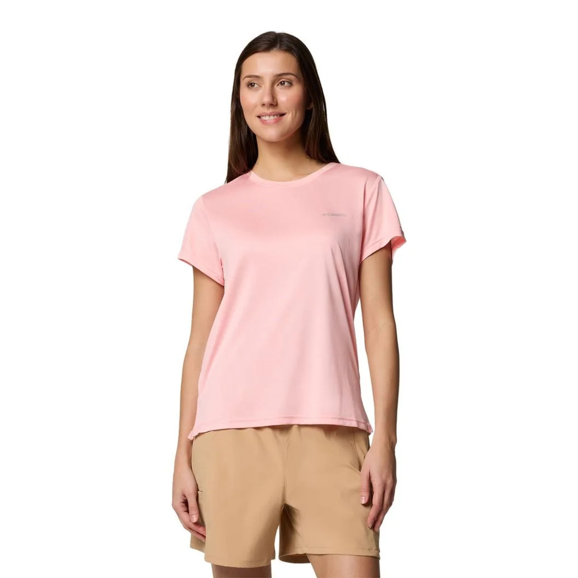 Camiseta Columbia Bluevista Hill Feminina - Rosa Claro