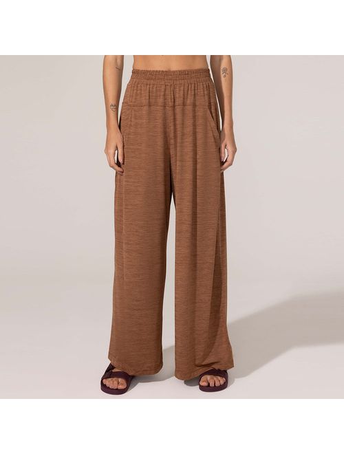 Calça Fitness Pantalona Marrom Claro Alba II