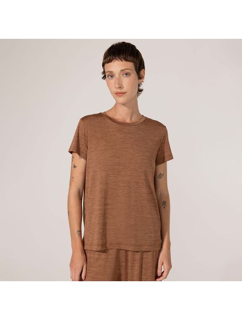 Blusa Fitness Prega Costas Marrom Claro Alba II