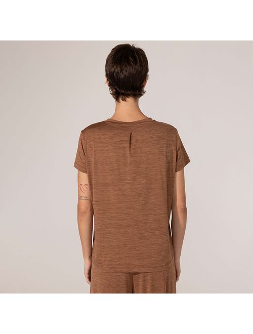 Blusa Fitness Prega Costas Marrom Claro Alba II