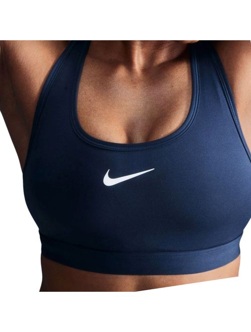 Top Nike Swoosh Suporte Médio Feminino - Azul Marinho