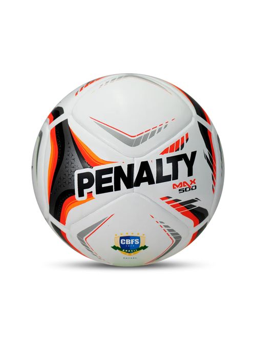 Bola Futsal Penalty Max 500 XXVI Unissex - Branca/Laranja