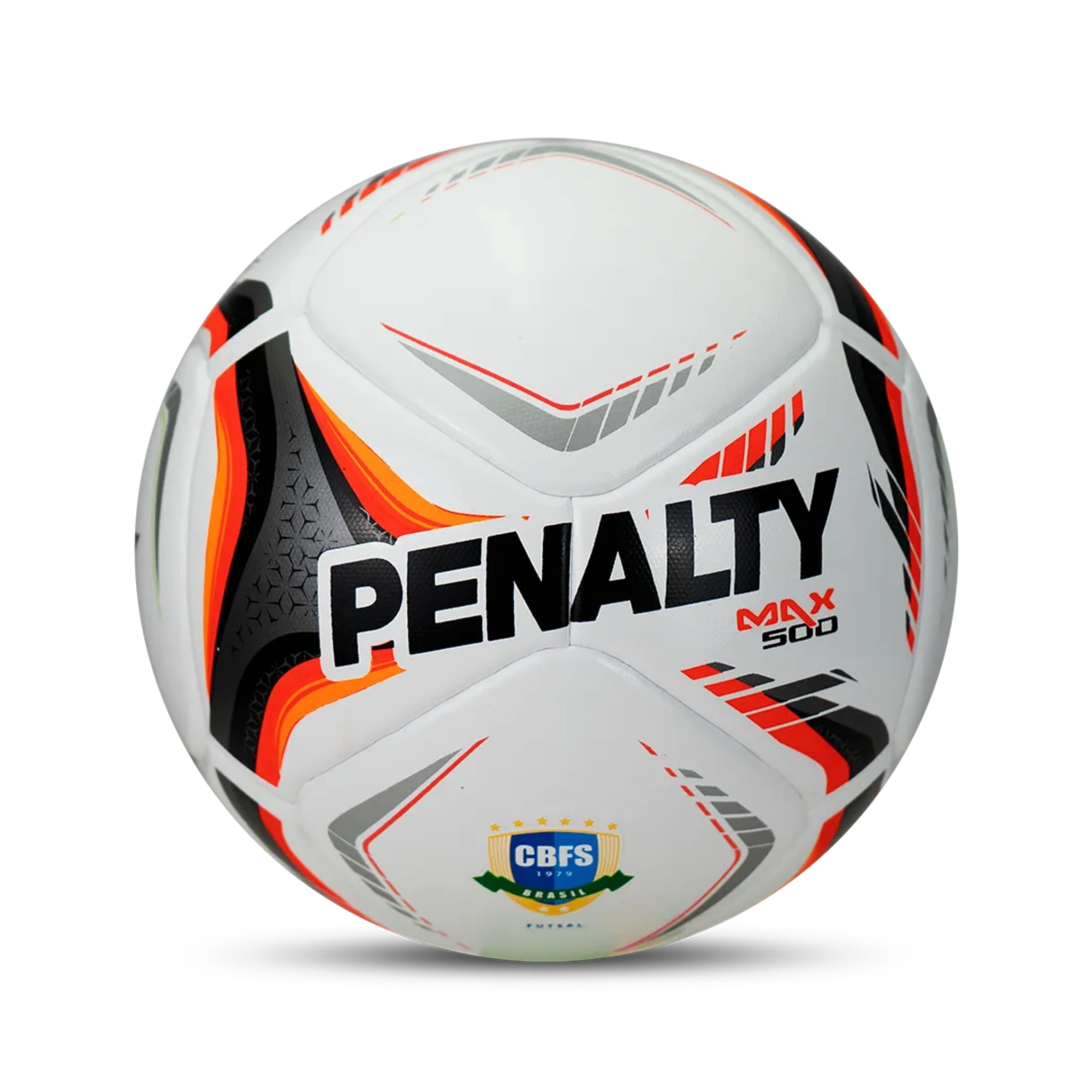 Bola Futsal Penalty Max 500 XXVI Unissex - Branca/Laranja
