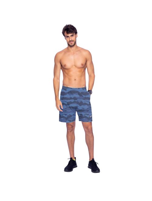 Bermuda Speedo Média Estampada Masculina - Azul/Preta