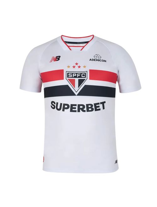 Camisa São Paulo I 26/27 New Balance Torcedor Masculina - Branca/Vermelha