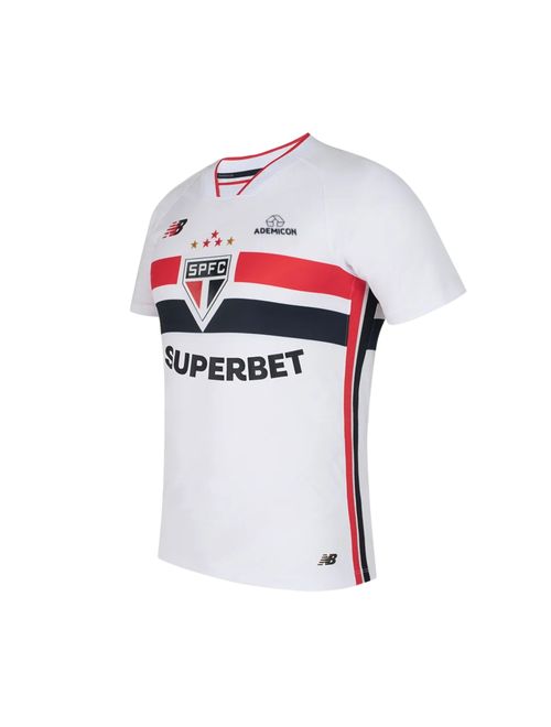 Camisa São Paulo I 26/27 New Balance Jogador Masculina - Branca/Vermelha