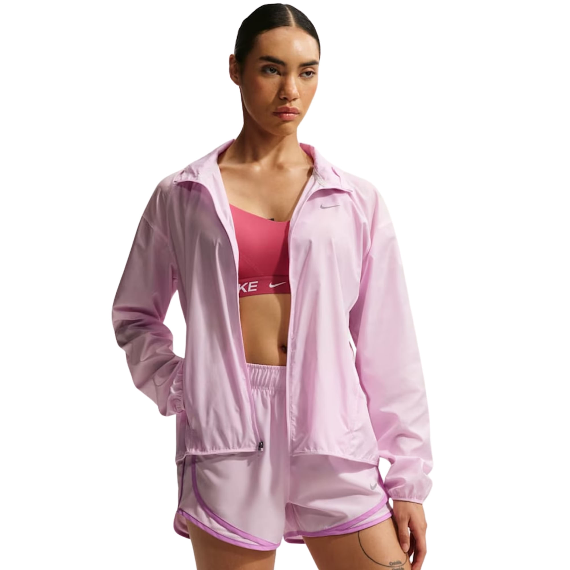 Jaqueta Com Capuz Nike Tempo Repel Feminina - Rosa
