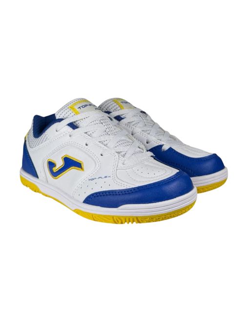 Chuteira Futsal Joma Top Flex Infantil - Branca/Azul