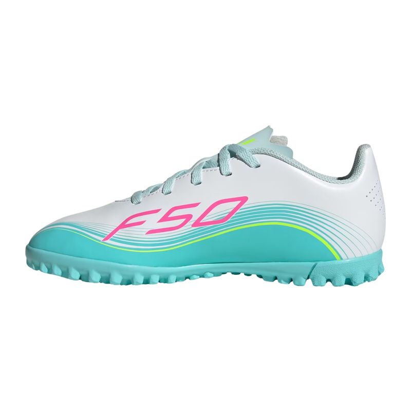 chuteira-society-adidas-f50-messi-club-infantil-branca-rosa