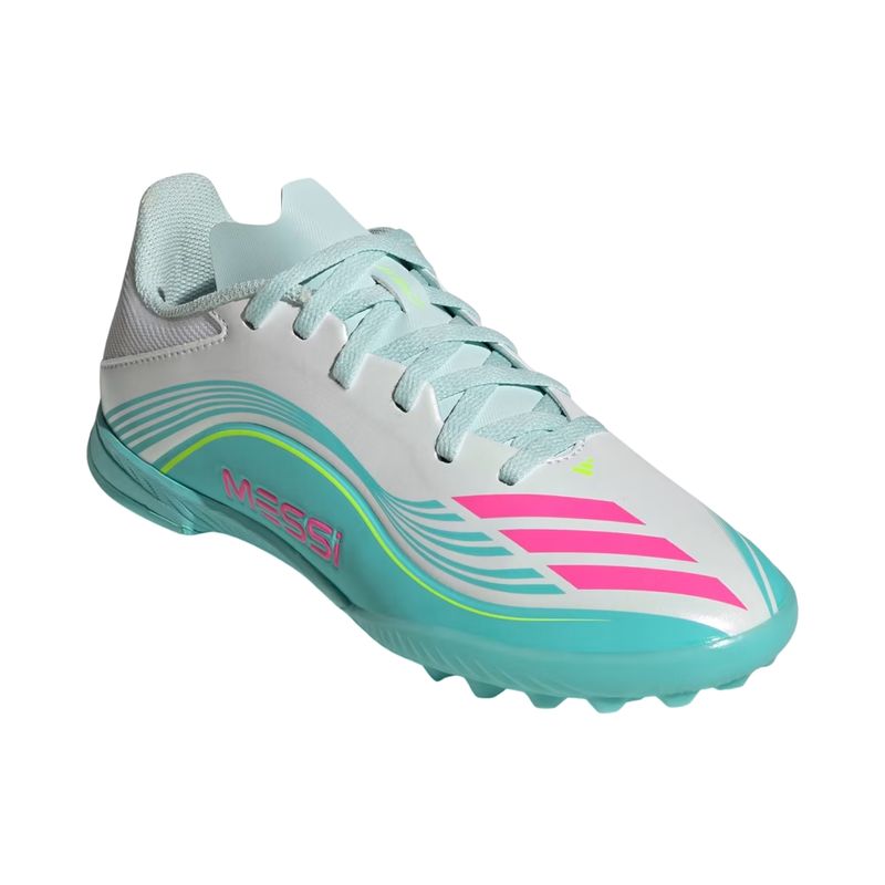 chuteira-society-adidas-f50-messi-league-infantil-branca-rosa