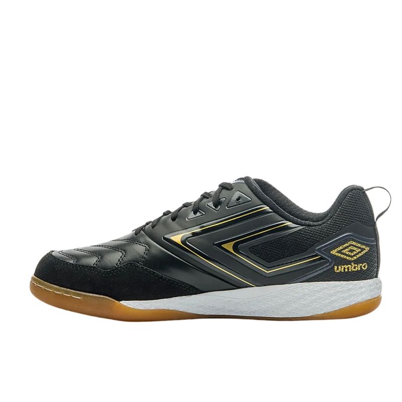 chuteira-futsal-umbro-pro-5-bump-masculino-preto-dourado