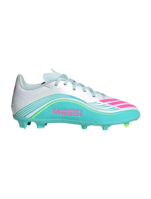 Chuteira Campo Adidas F50 Messi League Mg Infantil - Branca/Rosa