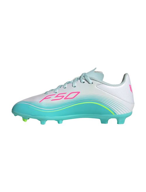 Chuteira Campo Adidas F50 Messi League Mg Infantil - Branca/Rosa