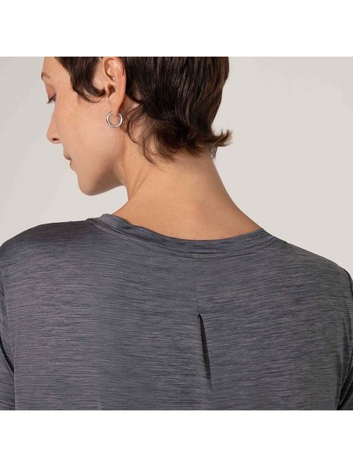 Blusa Fitness Prega Costas Cinza Escuro Alba II